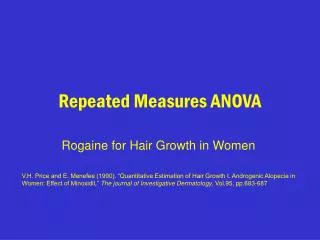 Repeated Measures ANOVA