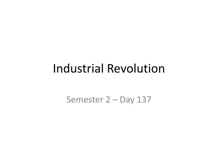 industrial revolution