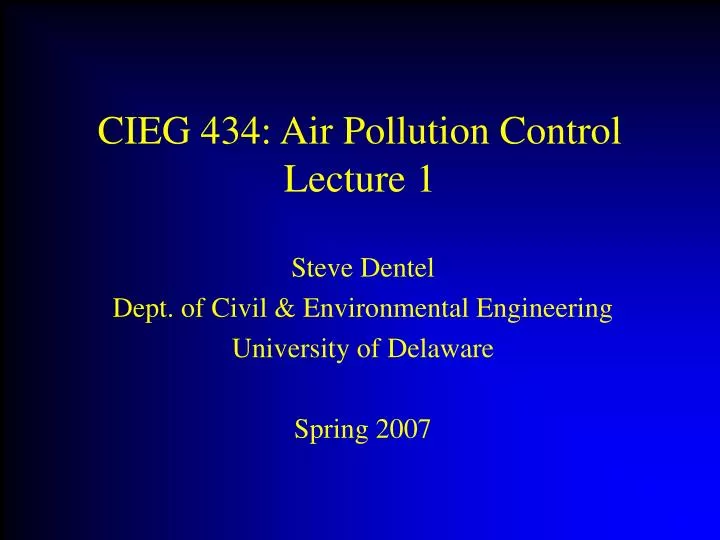 cieg 434 air pollution control lecture 1