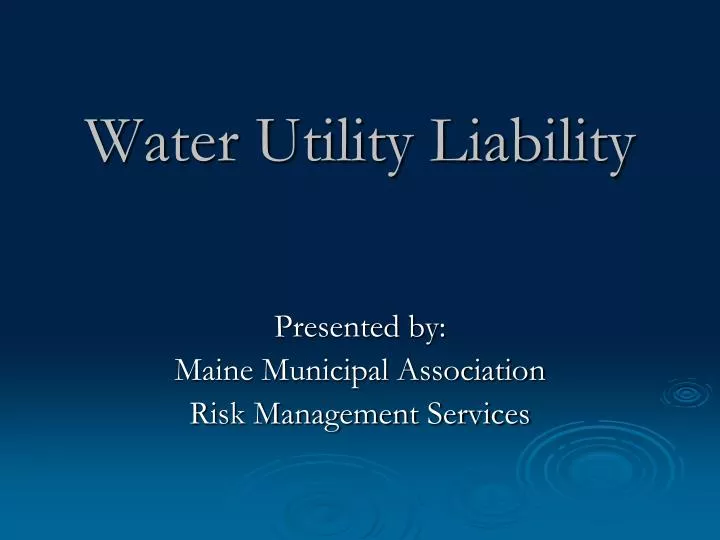 water utility liability