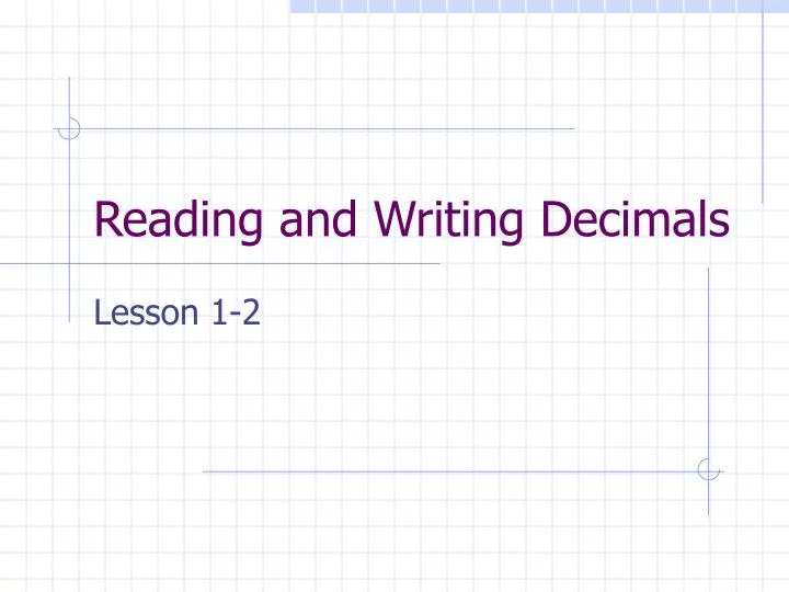 reading and writing decimals