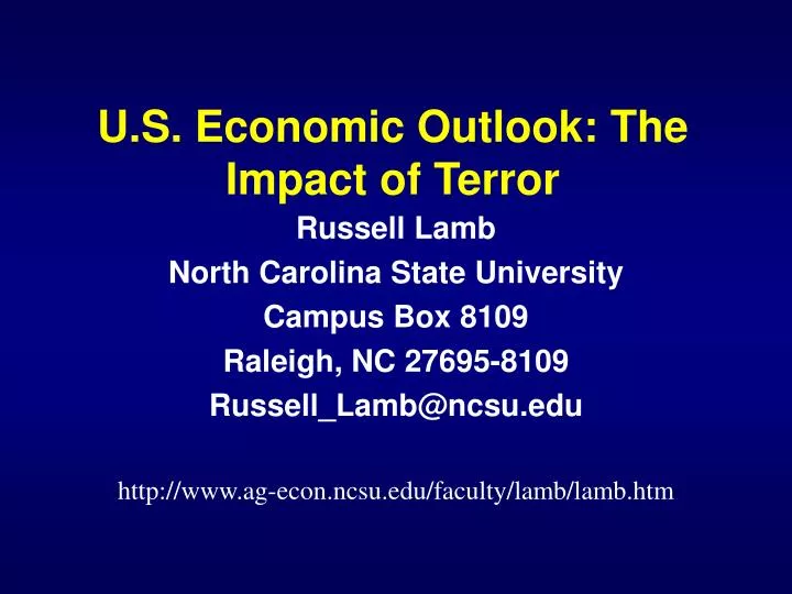 u s economic outlook the impact of terror