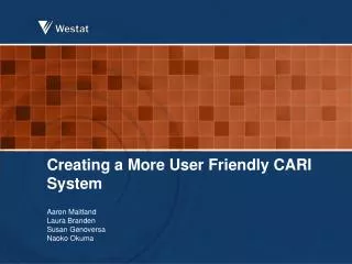 Creating a More User Friendly CARI System