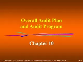 overall audit plan and audit program