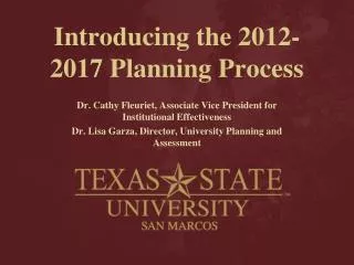 Introducing the 2012-2017 Planning Process