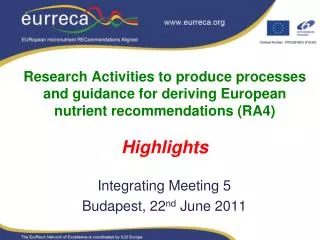 Integrating Meeting 5 Budapest, 22 nd June 2011