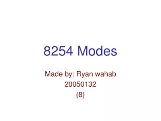 8254 Modes