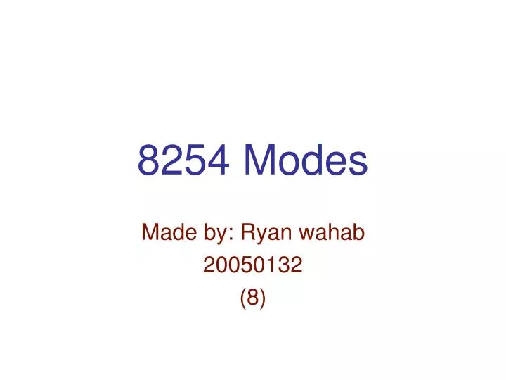 8254 modes