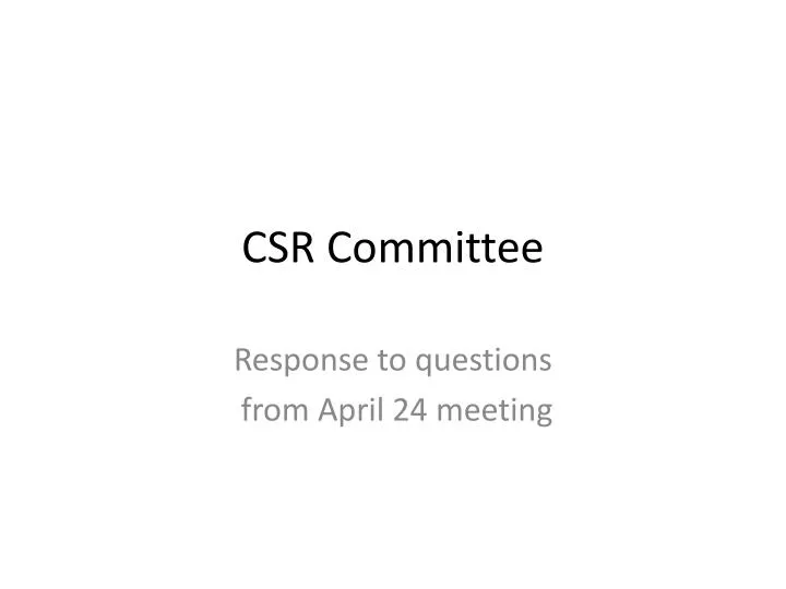 csr committee