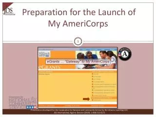 Preparation for the Launch of My AmeriCorps