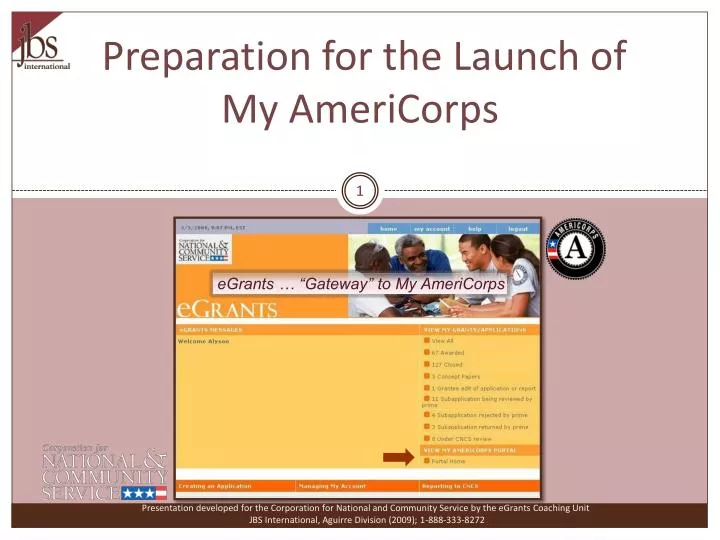preparation for the launch of my americorps
