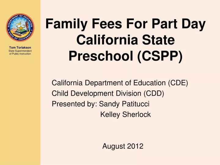 family fees for part day california state preschool cspp