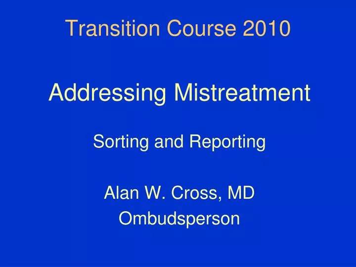 transition course 2010