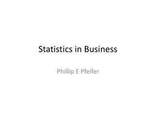 Statistics in Business