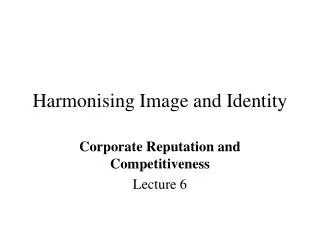 Harmonising Image and Identity