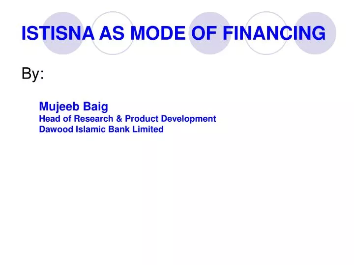 istisna as mode of financing