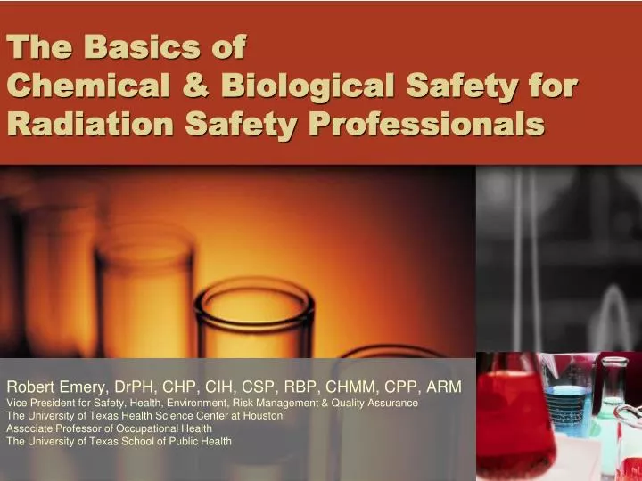 the basics of chemical biological safety for radiation safety professionals