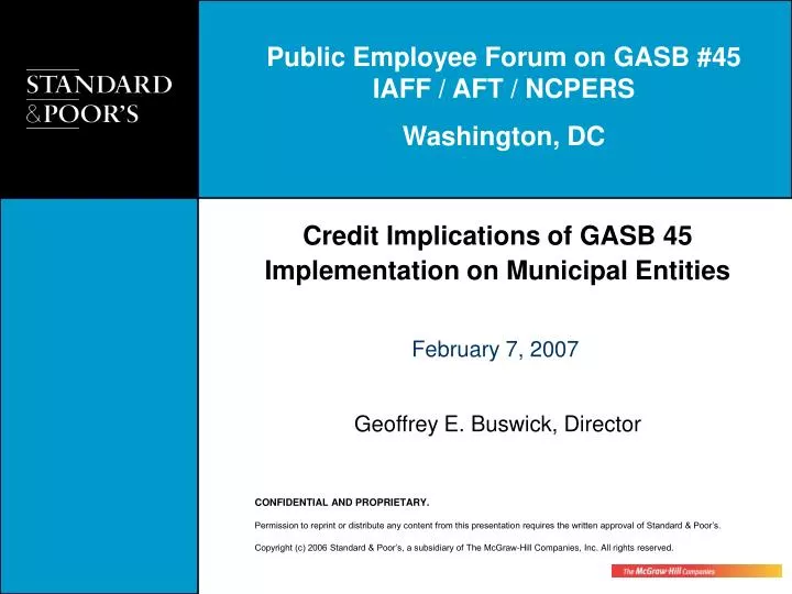 credit implications of gasb 45 implementation on municipal entities