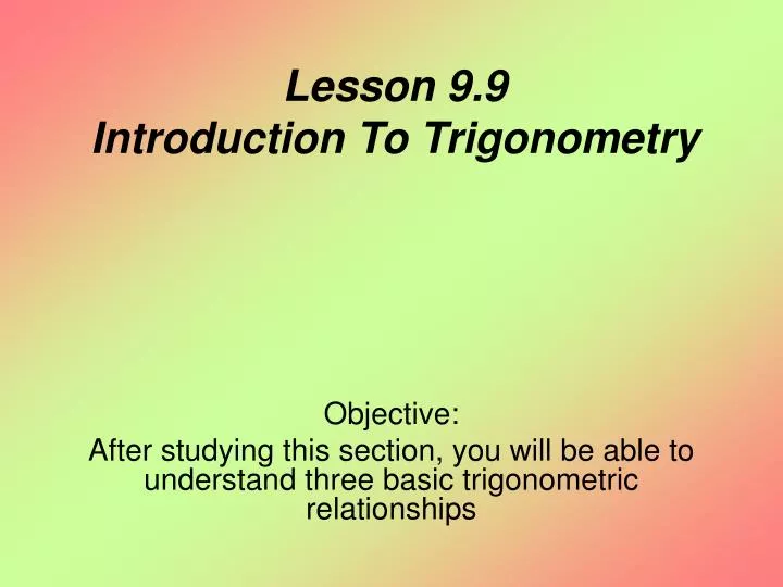 lesson 9 9 introduction to trigonometry
