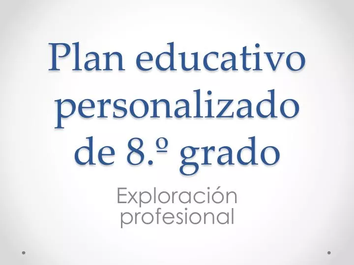 plan educativo personalizado de 8 grado