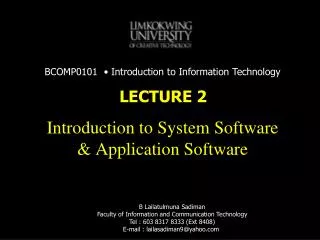 Introduction to System Software &amp; Application Software