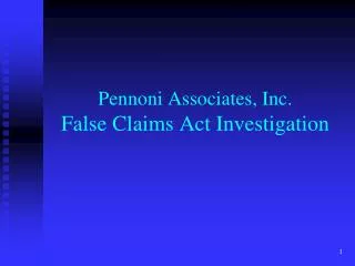 Pennoni Associates, Inc. False Claims Act Investigation