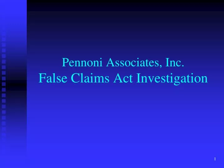 pennoni associates inc false claims act investigation