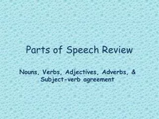 parts of speech review