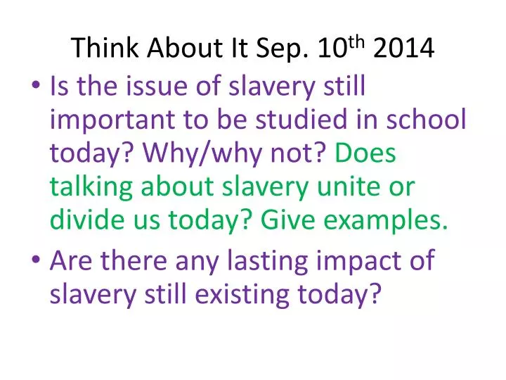 think about it sep 10 th 2014