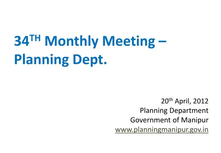 34 th monthly meeting planning dept