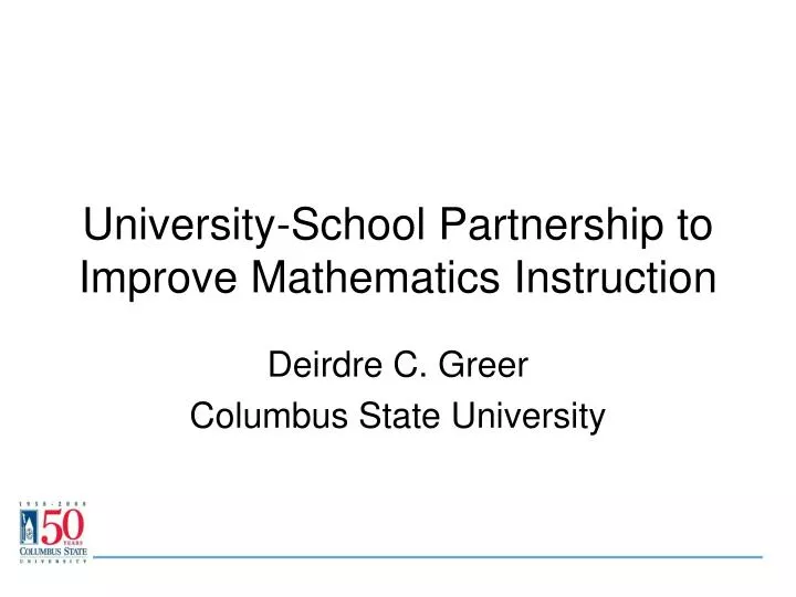 university school partnership to improve mathematics instruction