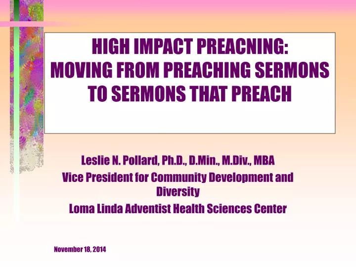 high impact preacning moving from preaching sermons to sermons that preach