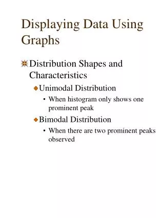 Displaying Data Using Graphs