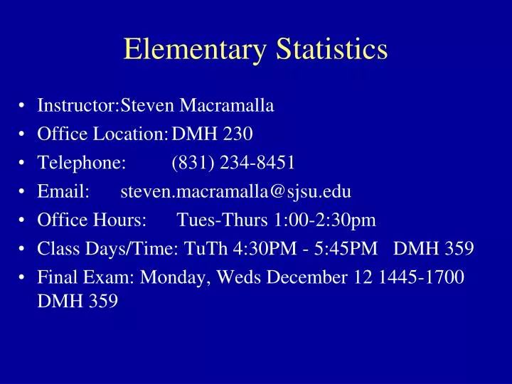 elementary statistics