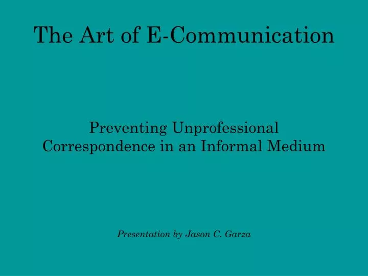 the art of e communication