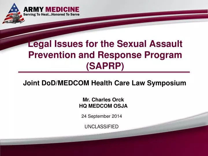 legal issues for the sexual assault prevention and response program saprp