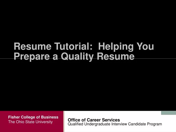 resume tutorial helping you prepare a quality resume