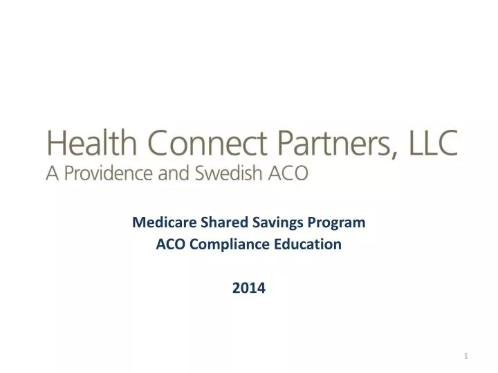 medicare shared savings program aco compliance education 2014