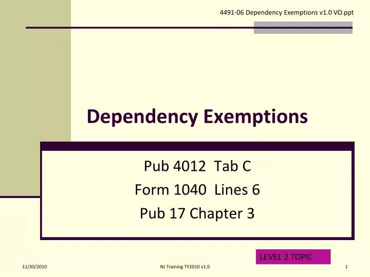dependency exemptions