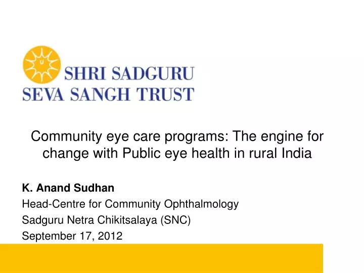 community eye care programs the engine for change with public eye health in rural india