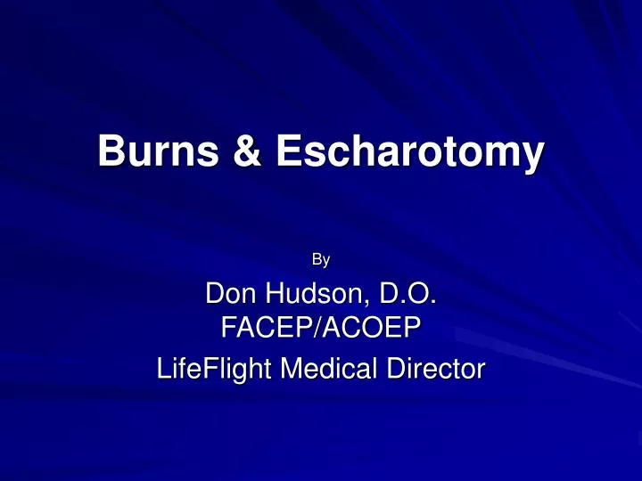 burns escharotomy