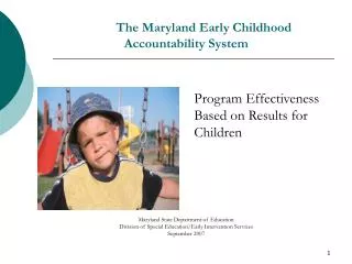 The Maryland Early Childhood Accountability System