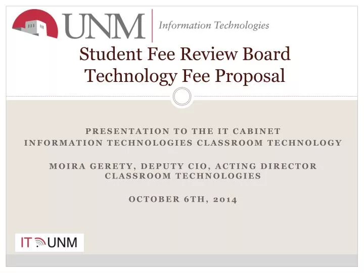 student fee review board technology fee proposal