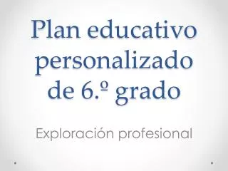 plan educativo personalizado de 6 grado