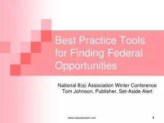 Best Practice Tools for Finding Federal Opportunities