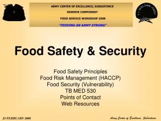Food Safety &amp; Security