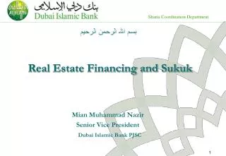 Real Estate Financing and Sukuk