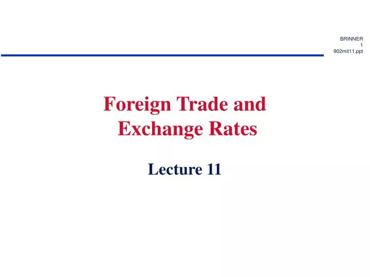 foreign trade and exchange rates