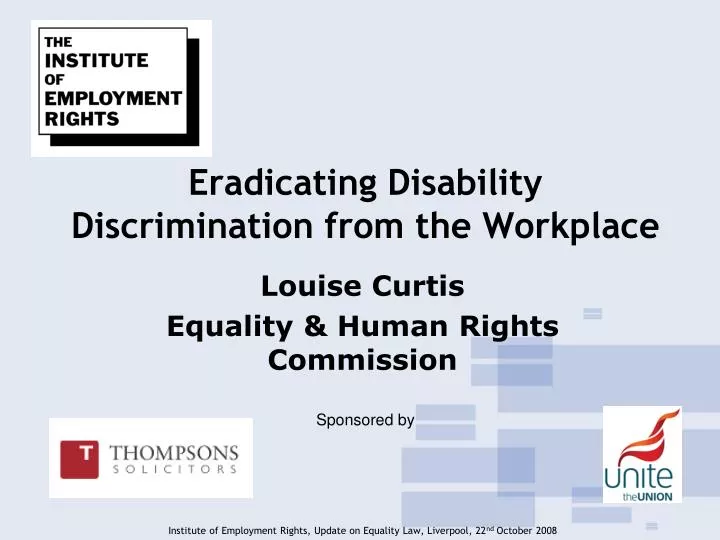 eradicating disability discrimination from the workplace