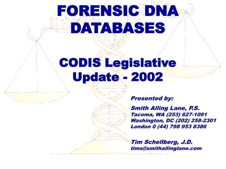 forensic dna databases codis legislative update 2002